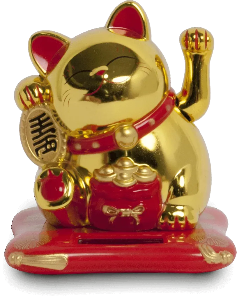 [JM95178] Solar Glückkatze - gold