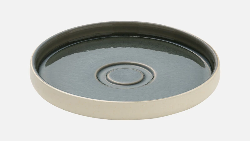 [PLG695091016151] NARA GREY Untertasse D15 H2,5 - grau/beige
