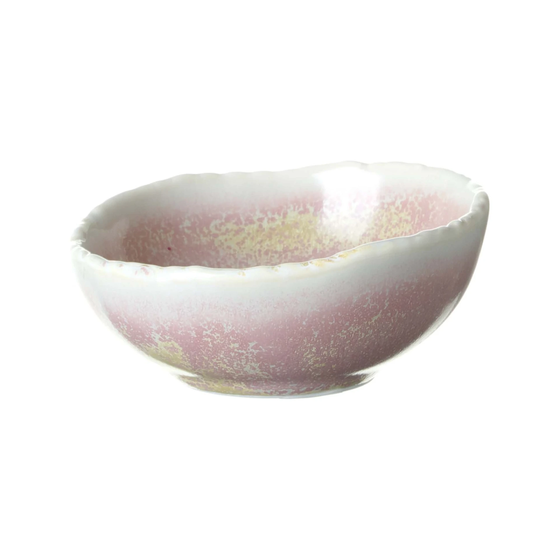 Soße organisch D8cm H3,5 - pink/weiß