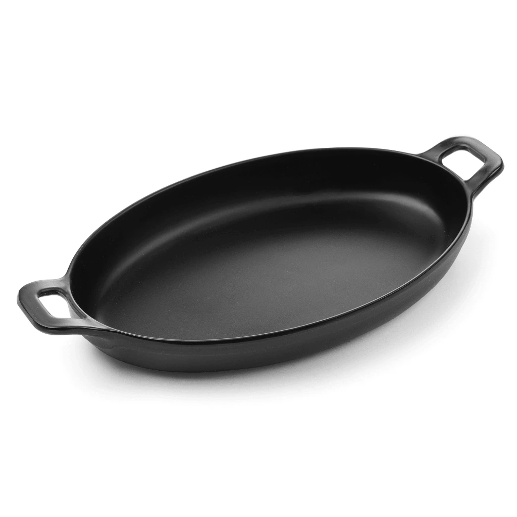 [PL564554] MELAMIN Serviergeschirr oval mit Henkel 26x14- schwarz