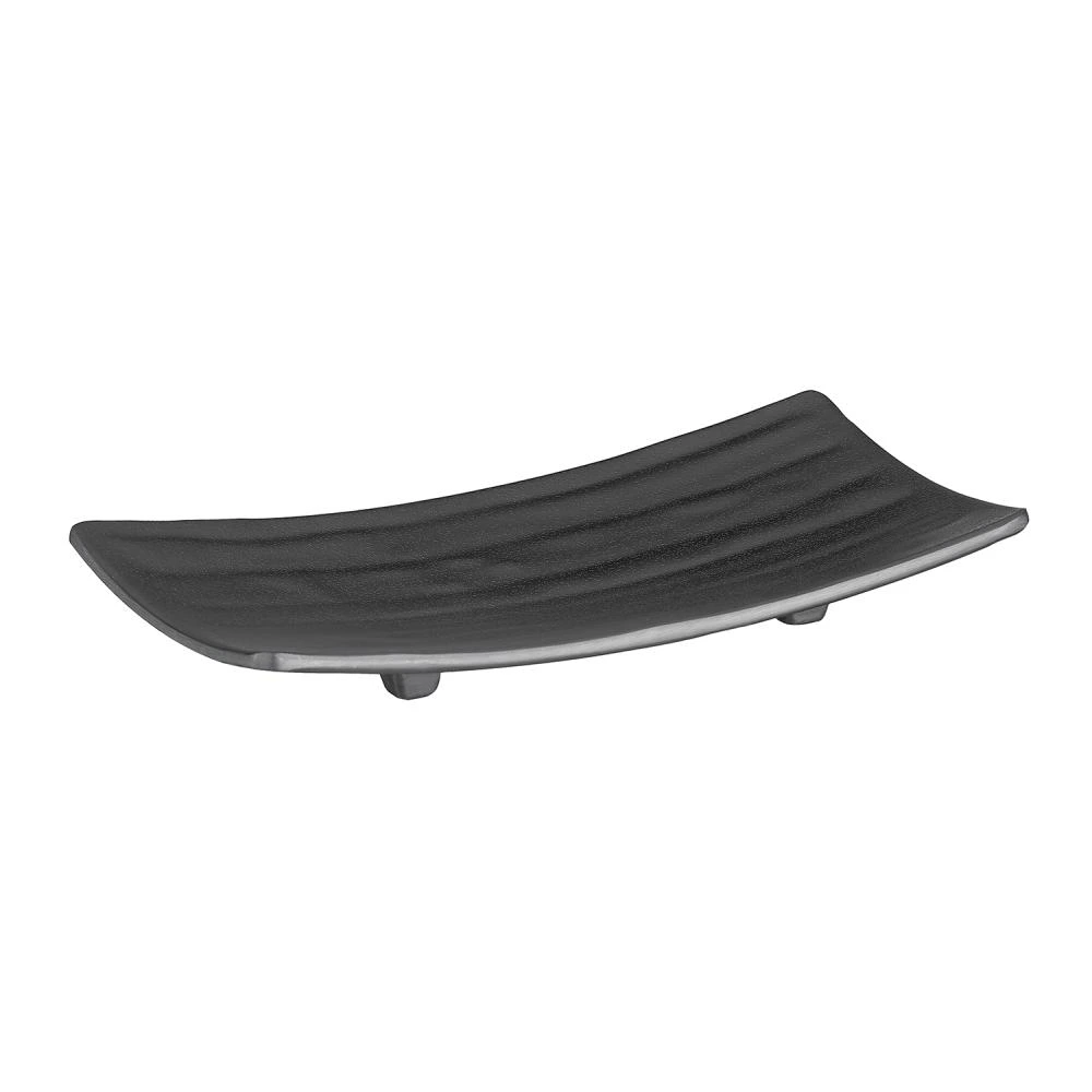 [AP83740] MELAMIN ZEN Sushi Teller auf Fuß 22x12x3 - schwarz matt