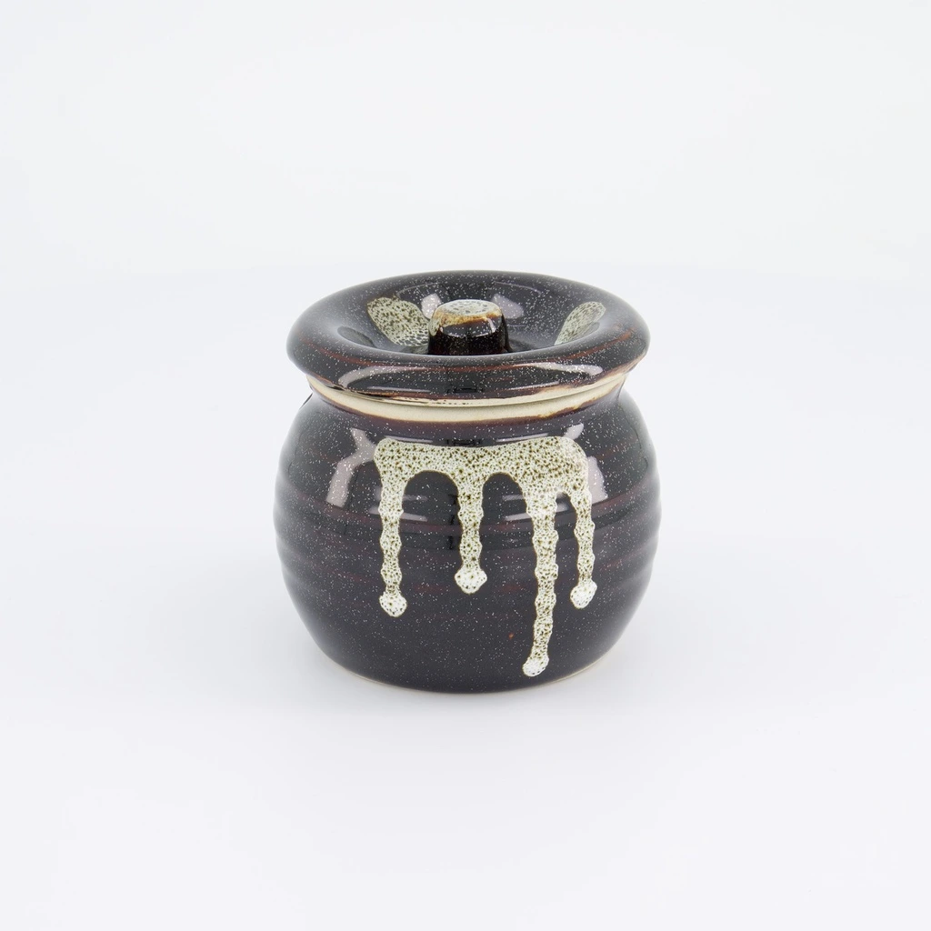 Gewürz/Soße-kanne 9x9cm - schwarz/beige Box 1/36