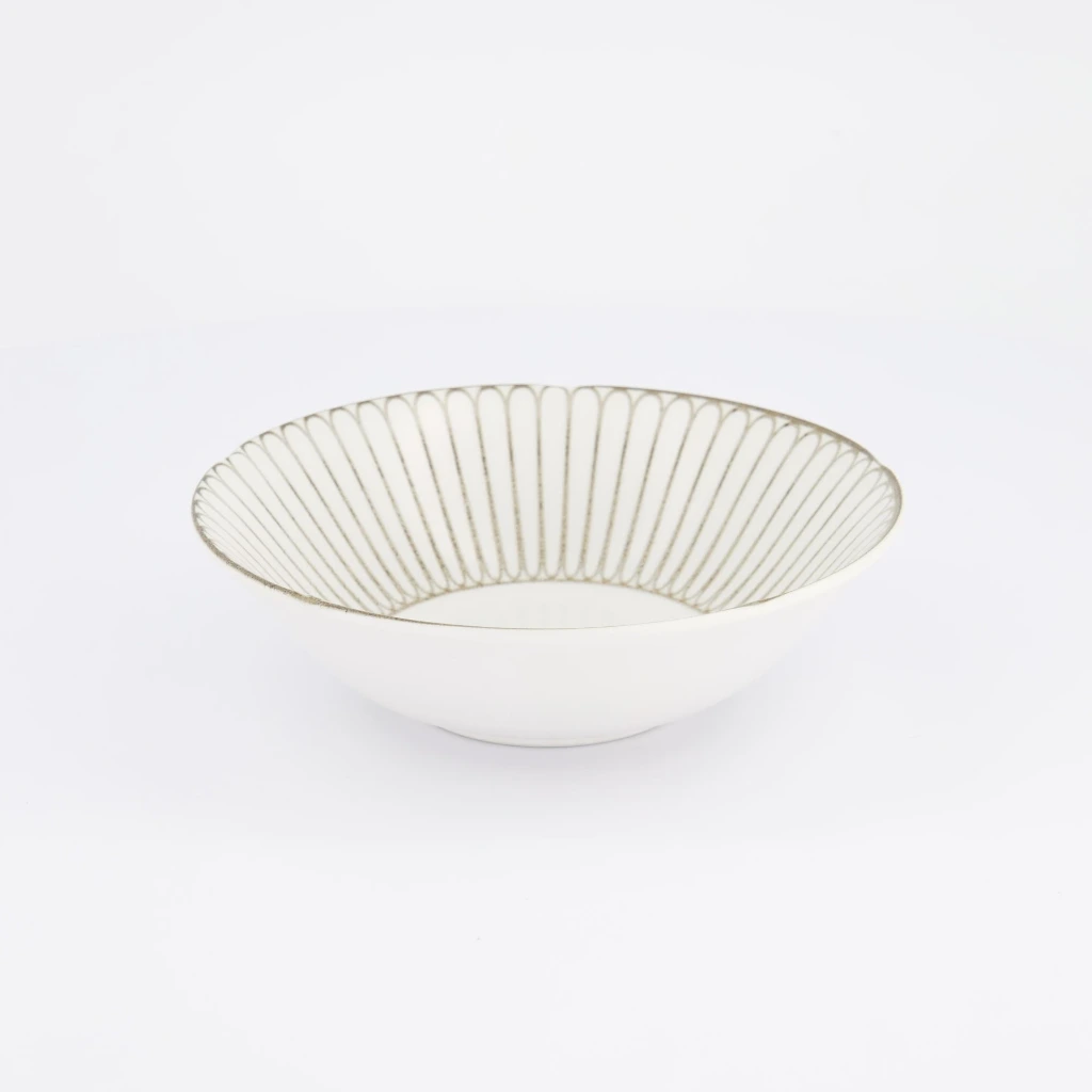 KOSAI Schale tief floral D17 H5cm - weiß Box 6/48