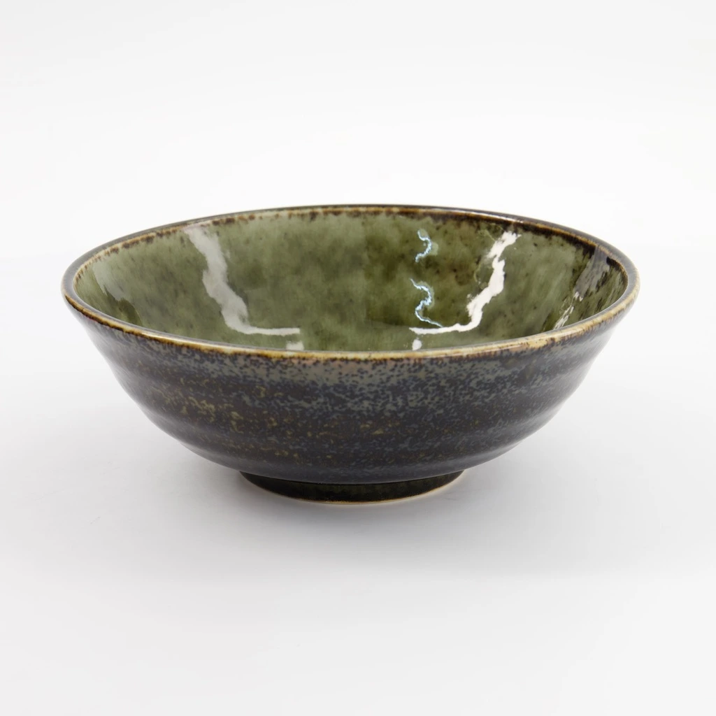 [JN34065] SHINRYOKU Suppenschale D21 H8cm 1L - grün/schwarz