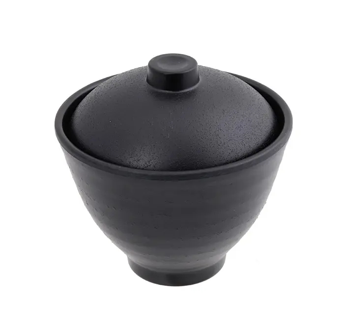 [JN08016] MELAMIN ZEN Reisschale mit Deckel 250ml D10,5 H7,9