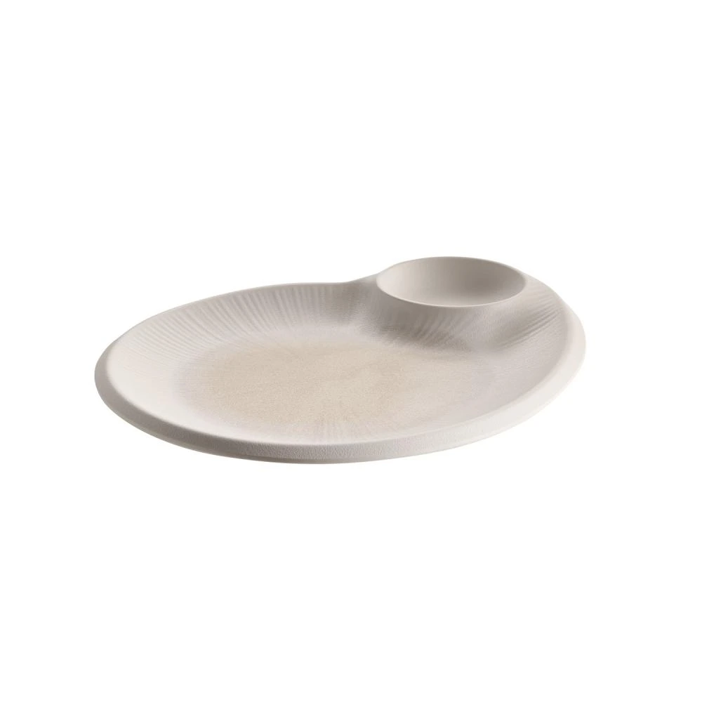 MELAMIN MILK Dip-Teller 30x25 cm - weiß
