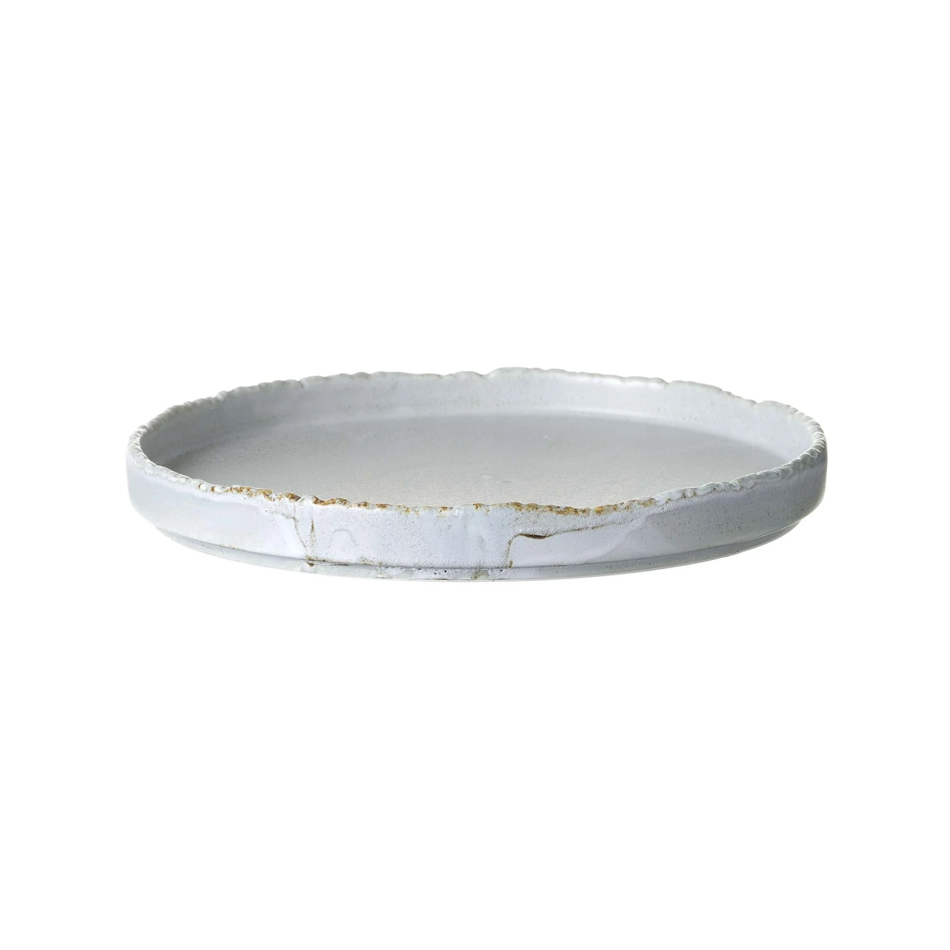 Flacher Teller organisch D27 - grau/blau