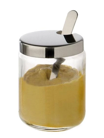 Senf-Töpfchen H6,2 - Glas/ Edelstahl