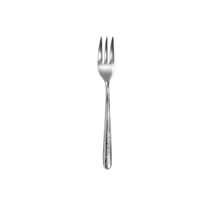 TARAS Fischgabel Edelstahl mit Linienmuster 19cm- Silber