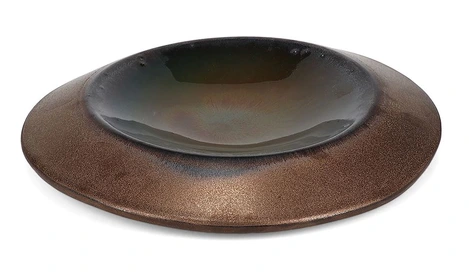 GOLD CONE Teller flach L20,5- Schwarz/Braun/Gold