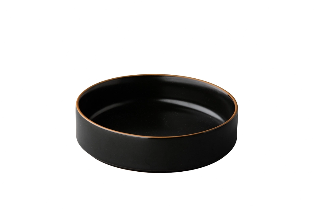 [STQU18004] Teller schwarz 15x4cm stapelbar  - Japan