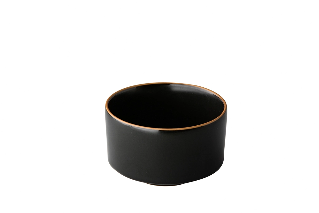 [STQU18001] Teller hoch schwarz 20x5,5cm stapelbar  - Japan