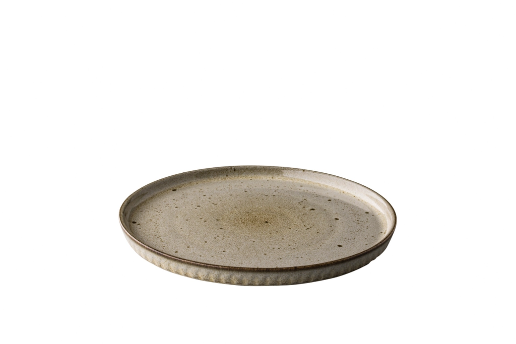 [STQU12731] Teller rund mit erhöhtem Rand 26,5cm- Stonewhite