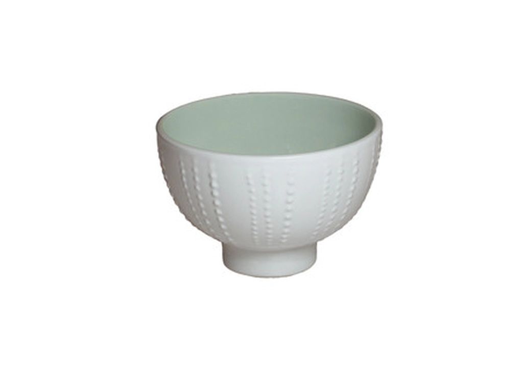 [STRD18603] Schale auf Fuß grün/weiss 12x7,7cm 400ml