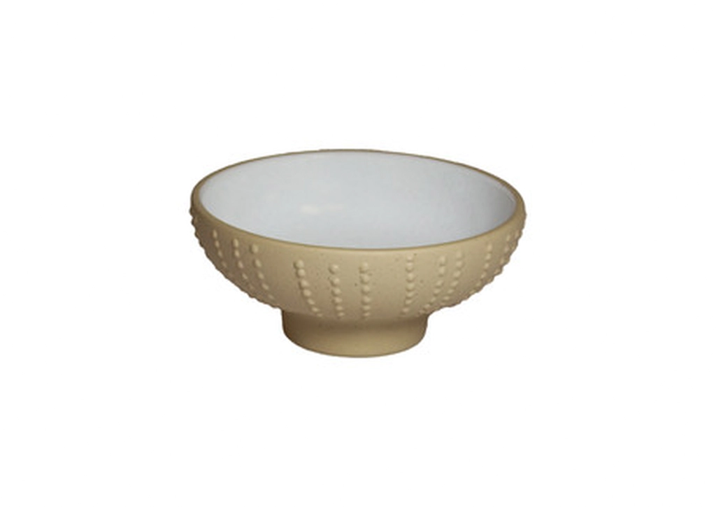 Schale auf Fuß perlweiss/beige 12x5,2cm 200ml