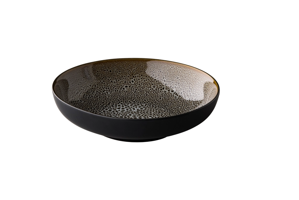 [STQU90003] Teller tief braun/grau 22cm - Speckle