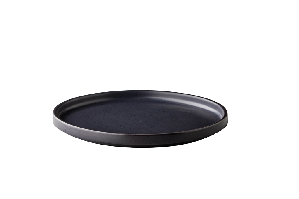[STQU35110] Teller mit erhöhtem Rand stapelbar schwarz 25,4×3 cm – Shapes