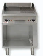 [BER-BGD100H] Elektro Bratplatte Bratfläche ½ gerillt B1000mm