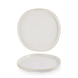 Stonecast Barley White Organic Walled Plate    21 8 1/4 " H:2 Box 6