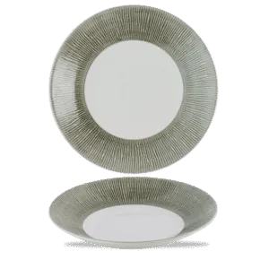 Bamboo Ceramic Spinwash Alpine  Deep Coupe Plate    28.1 11" Box 12