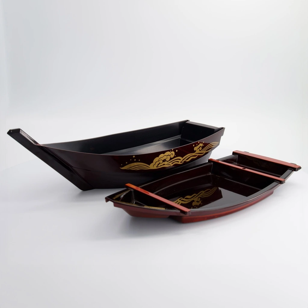 ABS Sushi Boat L45 B18cm schwarz/rot Box 1/20