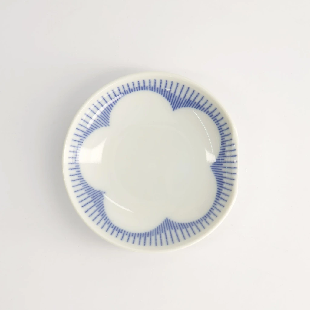 Soße rund D9 Kirschblüten - weiß/blau