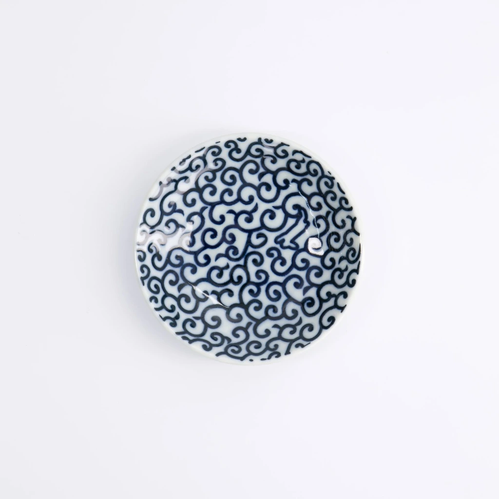 [JN17053] Soße rund D9 H2 Floral Ornament - weiß/blau Box 12/144