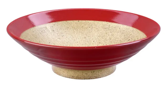 flache Schale Ø24,5 beige/rot