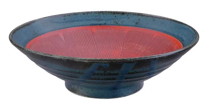 [JN17034] flache Schale D24,5 blau/rot matt 3D Box 4/24
