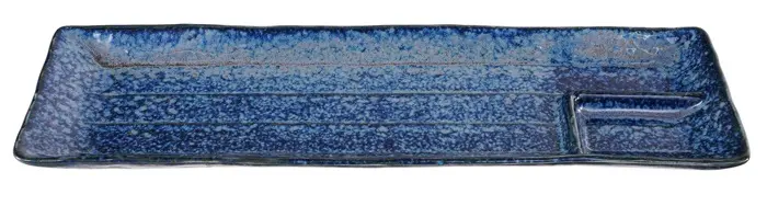 [JN16305] Teller mit Saucefach 33,2x10,5 blau