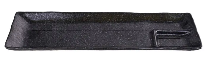 (D/R) Teller mit Saucefach 33,2x10,5 schwarz
