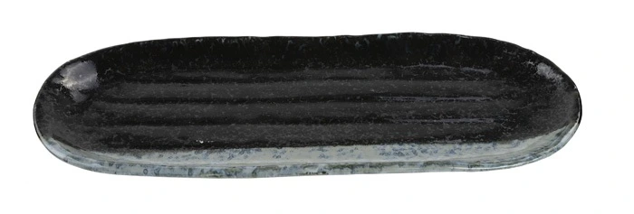 JP Teller oval 28,5x11,5x2,3 - schwarz/grau glänzend Box 5/40