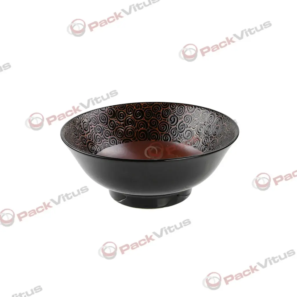 [JN07430] Ramen Schale Ø21cm 1300ml schwarz/rot semi glänzend