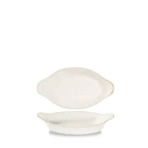 Stonecast Barley White  Small Oval Eared Dish       20.5 x 11.3 8 1/8" x 4 3/8" 25.5 9oz Box 6
