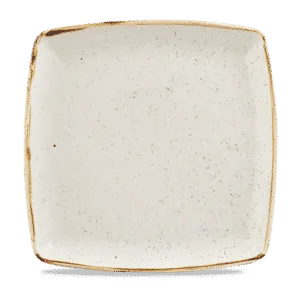 Stonecast Barley White  Deep Square Plate   26.8 x 26.8 10 1/2" x 10 1/2" Box 6