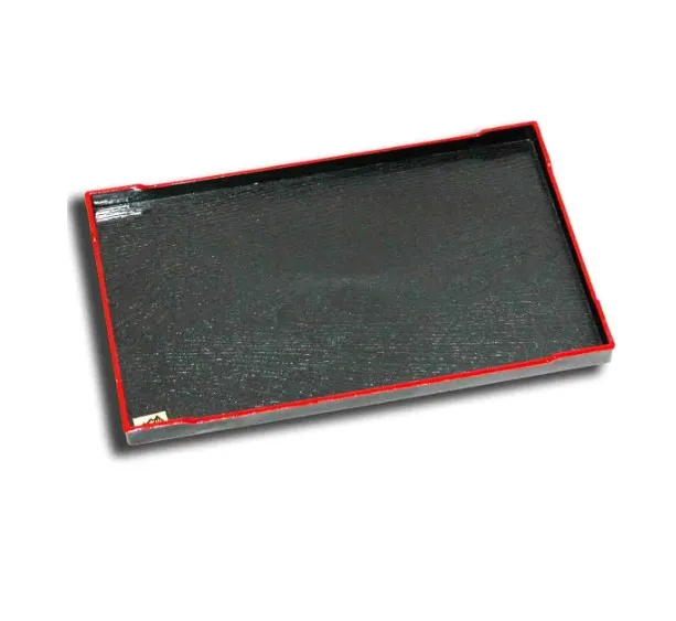 MELAMIN Tablett rechteckig 21x13 - schwarz/Rand rot