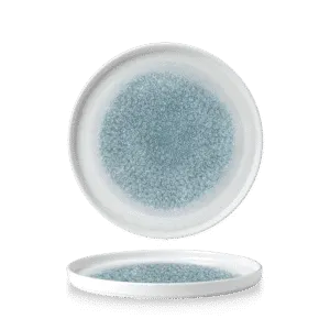 Raku Topaz Blue  Walled Plate    26 10 1/4" H:2 Box 6