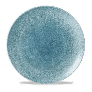 Raku Topaz Blue Evolve Coupe Plate   28.8 11 1/4”  Box 12