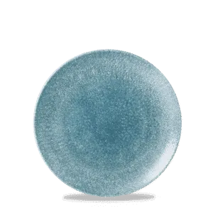 Raku Topaz Blue Evolve Coupe Plate   16.5 6 1/2”  Box 12