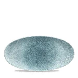 Raku Topaz Blue Oval Chefs Plate     29.9 x 15 11 3/4" x 5 7/8" Box 12