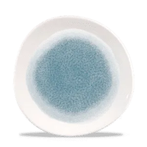 Raku Topaz Blue Round Trace Plate   26.4 10 3/8" Box 12