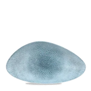 Raku Topaz Blue Triangle Chefs Plate     35.5 x 18.8 13 3/4" x 7 3/8" Box 6