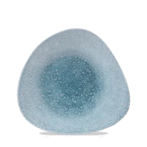 Raku Topaz Blue Triangle Shallow Bowl     21 x 21 8 1/4" x 8 1/4" 41 14oz  Box 12