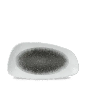 Raku Quartz Black  Chefs Geo Plate     30 x 15.5 11 3/4" x 6 1/8" Box 12
