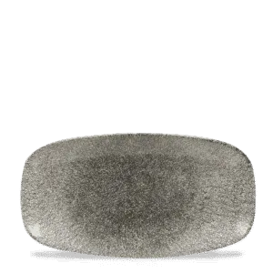 Raku Quartz Black  Chefs Oblong Plate       29.8 x 15.3 11 3/4" x 6" Box 12