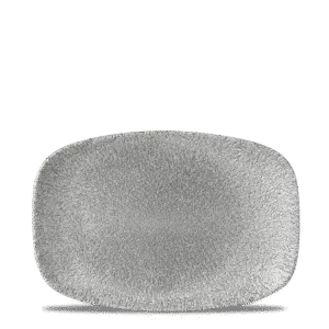 Raku Jasper Grey  Chefs Oblong Plate   23.7 x 15.7 9 1/3" x 6 1/8" Box 12