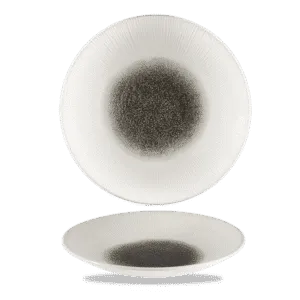 Raku Quartz Black  Bamboo Deep Coupe Plate    28.1 11" H: 3.7 Box 12