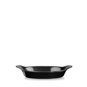 Oyn Black  Intermediate Oval Eared Dish   23.2 x 12.5 9 1/8 x 5" 38 13.4oz Box 6